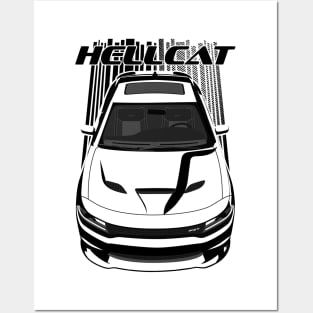 Charger Hellcat - Dark Transparent/Multi Color Posters and Art